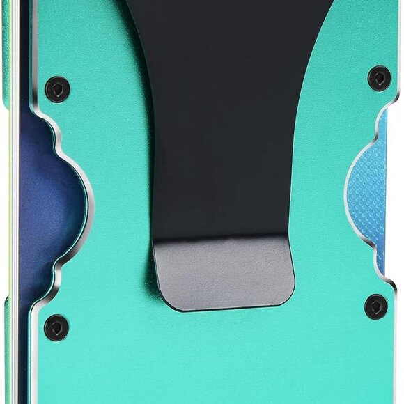 Minimalist Aluminum Card Holder Slim Wallet RFID Blocking Money Clip - Picture 1 of 7